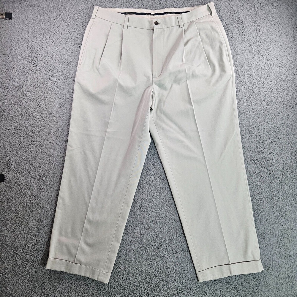 Brooks Brother Chino Pants Men 37 x28 Advantage Chino Elliot Pleated Beige